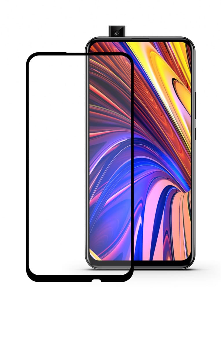Защитное стекло 5D с полной проклейкой на Huawei P Smart Z/Honor 9X/Y9S/Y9 Prime 2019 чёрное, артикул 00566 — запчасть GSM28.RU